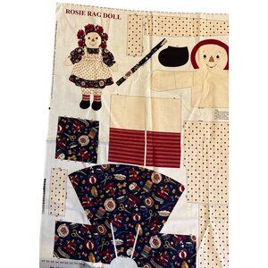 Rosie Rag Doll Fabric Panel Kit For Sewing 100% Cotton Printed Pattern DIY